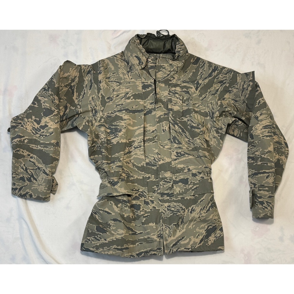 Propper US Air Force APECS Parka ABU Digital Tiger Stripe Camo Jacket Med Short